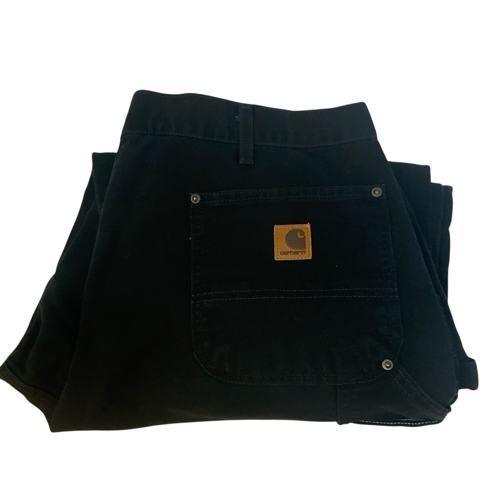 Vintage‎ Carhartt B136 Double Knee Jeans Pants size 40x30 Dungaree Fit Black USA